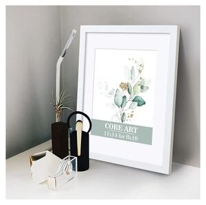 CORE ART 11x14 White Picture Frame 8x10 with Mat or 11x14 without